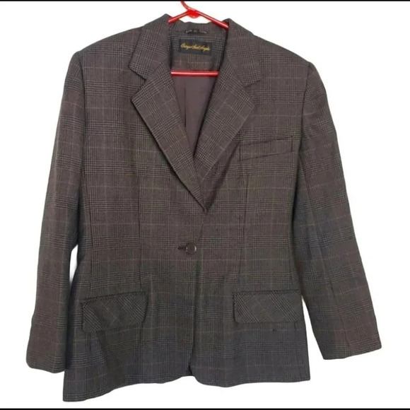 Giorgio‎ Sant Angelo 8 wool glen plaid blazer - Picture 1 of 7